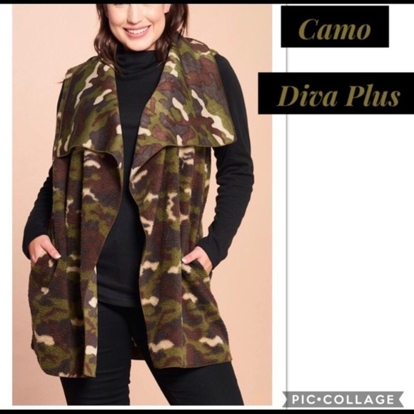 Blu Trends Jackets & Blazers - SALE!! Cute Diva Plus Camouflaged Vest